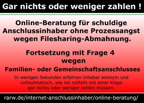 We did not find results for: Online Beratung keine Waldorf Frommer Filesharing Abmahnung