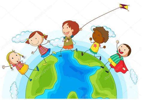 Kids Running Around The World Stock Vector Image By ©interactimages
