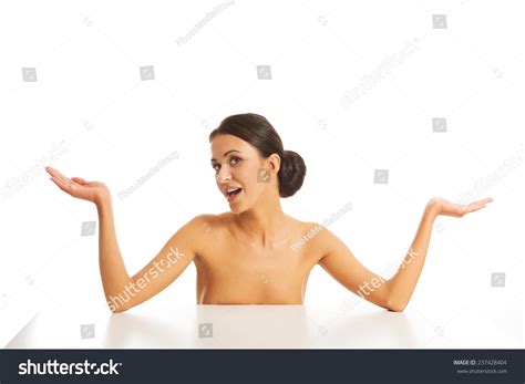 Happy Laughing Nude Woman Making Undecided Stock Photo Shutterstock