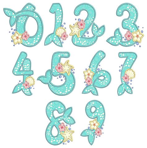 Mermaid Applique Numbers Mermaid Birthday Party Decorations Mermaid