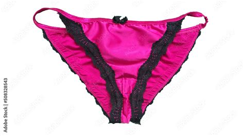 worn female underwear isolated luxury elegant pink and black worn women s panties close up