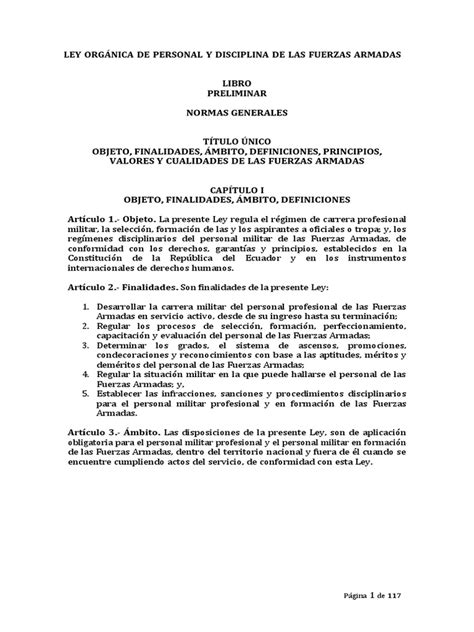 Ley Orgánica De Personal Y Disciplina De Las Fuerzas Armadas 2023 Pdf