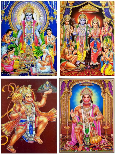 Hindu Deities Set Of 4 Glitter Posters