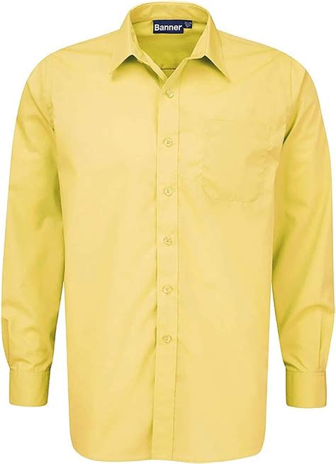 Traditional Long Sleeve School Uniform Shirt In Yellow Uk