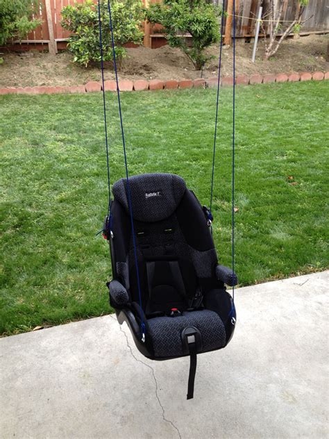 Inside, you can make do with an extra. Diy car seat upcycle diy baby swing outdoor. Awesome idea with 5 point harness | Baby swing ...