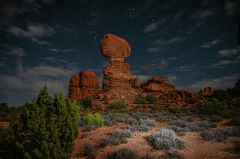 Balanced Rock At Night Photograph By Russ Taylor