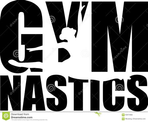 Gymnastics Word With Cutout Stock Vector - Illustration of beautiful ...
