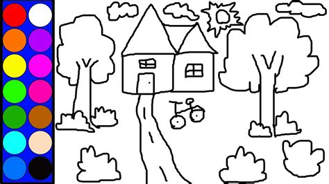 Learn Colors Lovely House Coloring Page Learn Diy Drawing And Painting