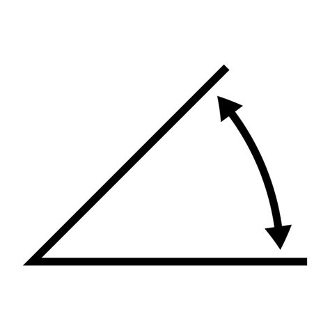 Angle Icon Math Vector Angle 45 Symbol Design Arrow School 20717205