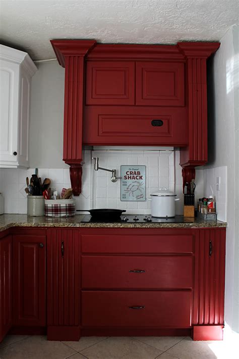 Red Stained Cabinets