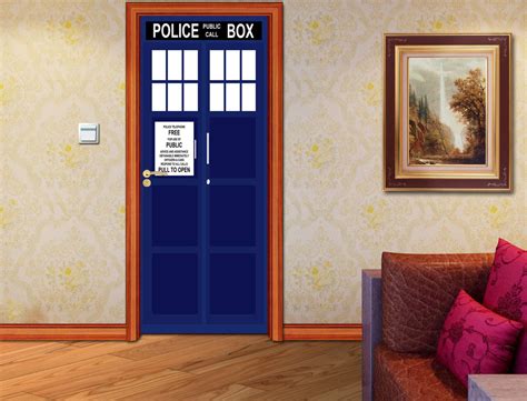 Dr Who Tardis Personalized Name Door Wrap Decal Removable Sticker D12