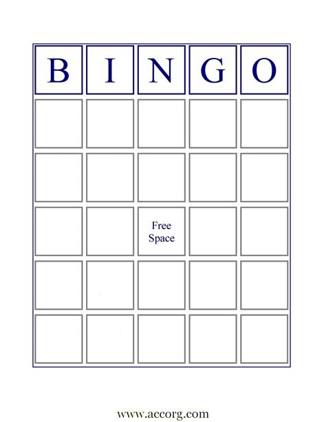 Blank Bingo Cards Template
