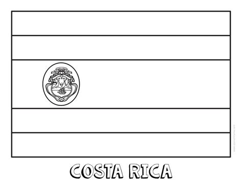Dibujos De Imagen De La Bandera De Costa Rica Para Colorear Para