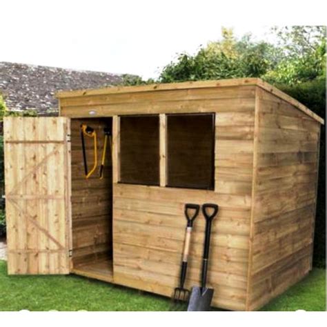 8x6 Pent Overlap Wooden Shed With Base