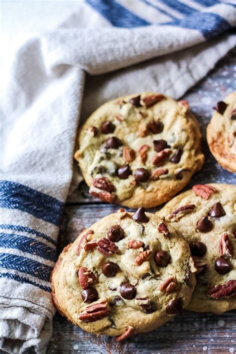 Giant Chewy Chocolate Chip Pecan Cookies Recipe Chewy Chocolate