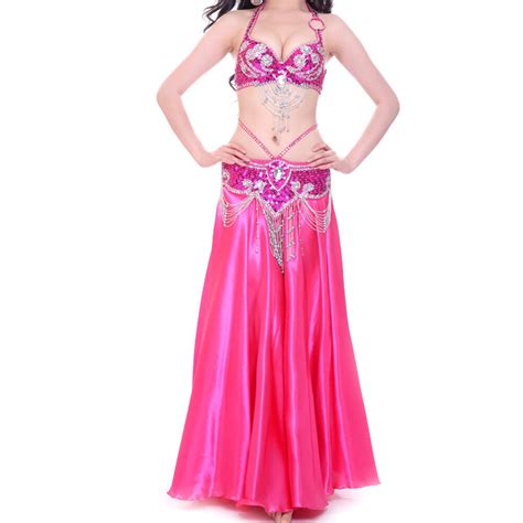 New Professional Belly Dance Costume Bra And Long Skirt Set Performance Dance Ebay