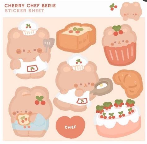 Aesthetic Sticker Pack Template Korean Printable Cute Bear In Our Heart