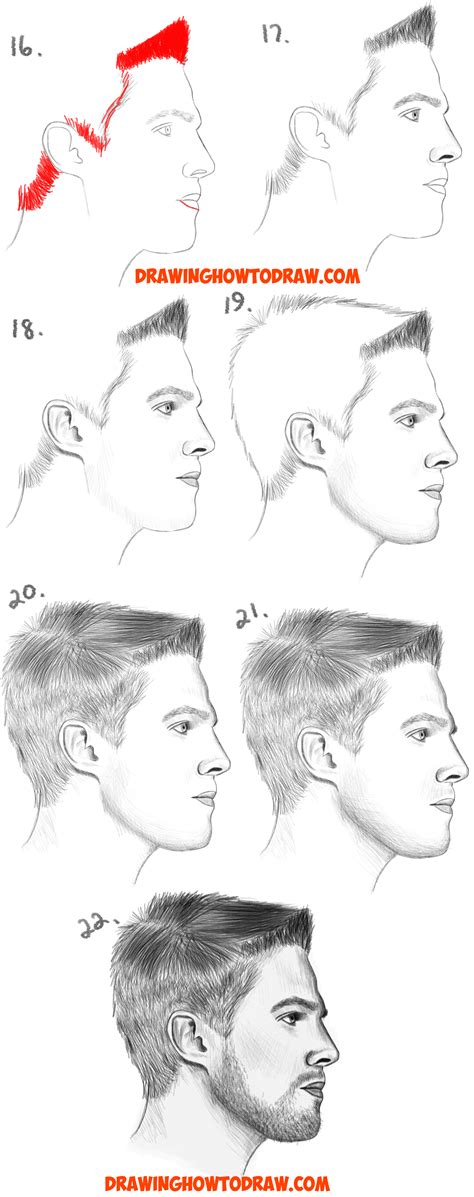 How To Draw A Face From The Side Profile View Male Man