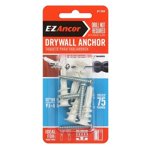 E Z Ancor 4 Pack Standard Drywall Anchor Screws Included In The