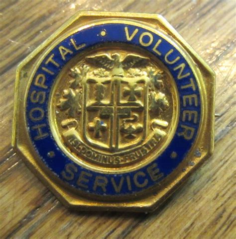 Hospital Volunteer Service Coat Of Arms Lapel Hat Pin Dragonfly Whispers