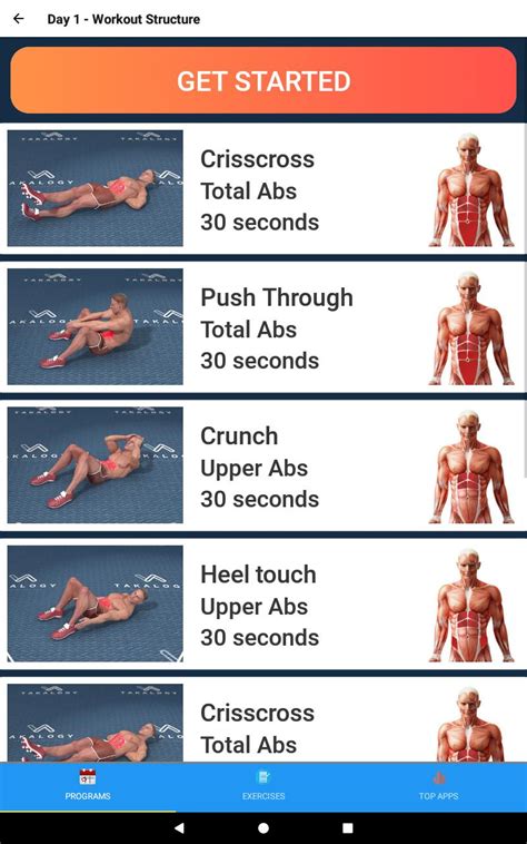 Six Pack Abs In 30 Days Exercises Exercise Poster