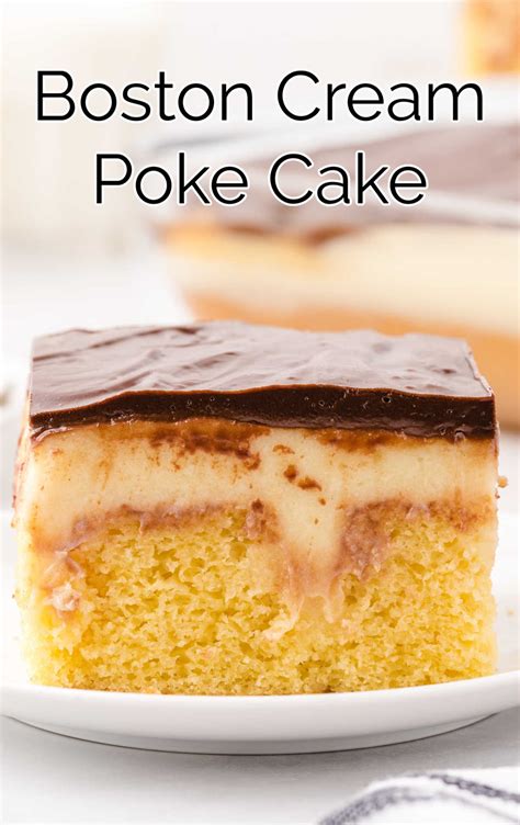 boston cream poke cake pass the dessert
