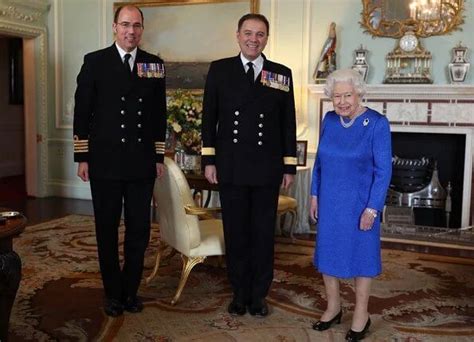 Queen Elizabeth Ii Received Commodore Stephen Moorhouse And Captain Angus Essenhigh