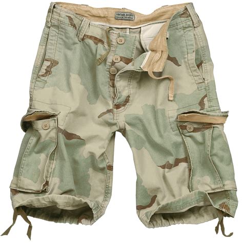 Surplus Army Combat Cargo Mens Vintage Shorts Washed Cotton 3 Colour
