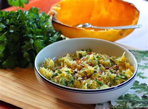 Apple A Day Meatless Monday Spaghetti Squash With Herbs And Hazelnuts