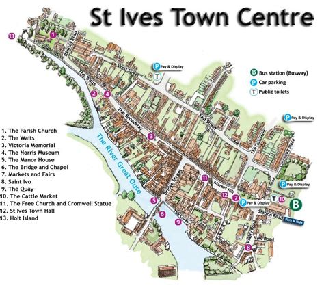 St Ives Town Centre Map