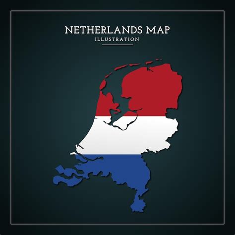 premium vector 3d netherlands flag map vector illustration