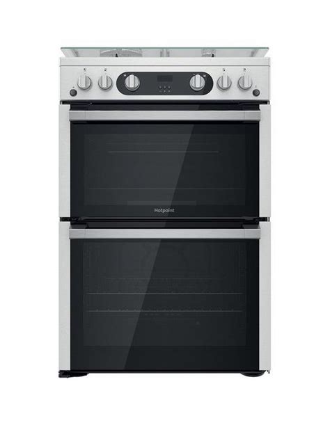 Hotpoint Hdm67g0c2cx 60cm Wide Freestanding Double Oven Gas Cooker