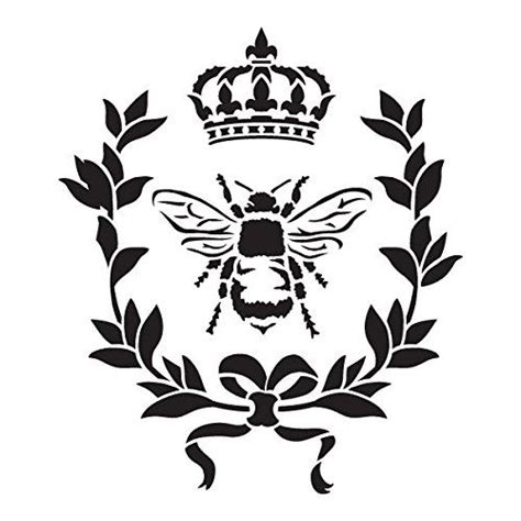 French Bee Stencil By Studior12 Crown Laurel Wreath Bee Shabby