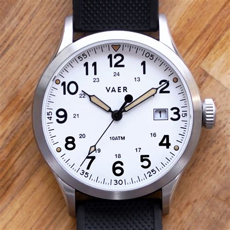 Vaer S5 Field White 10atm Sapphire Glass 2x Straps Vaer Watches