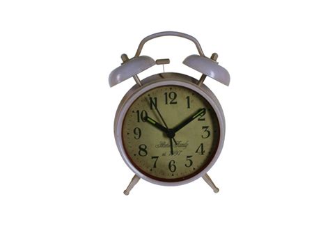 Rellotge despertador amb estructura de metall i vidre, per sobretaula de color blanc cru ...