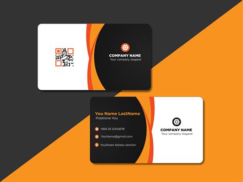 Tarjeta de identificación curvada naranja y negra o diseño de tarjeta
