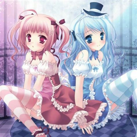 Anime About Twin Girls And Blue Haired Brother Anime Girl