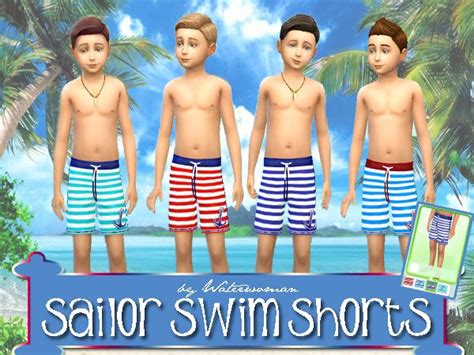 The Best Swimwear For Kids By Akisima The Sims Sims 4 Kleinkind