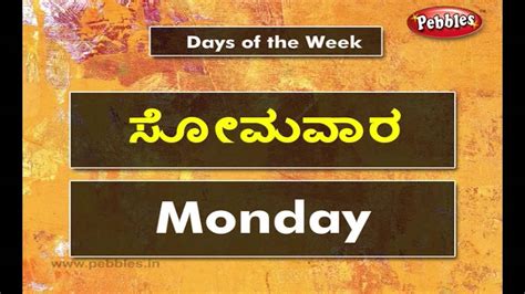 Speak Kannada Through English Lesson 22 Time Days Of The Week