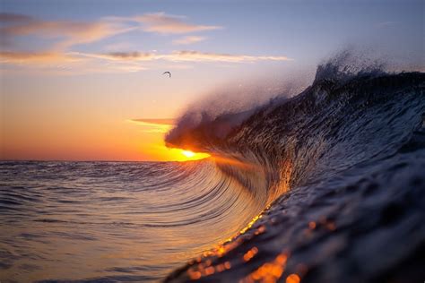 Wave Sunset Nature Ocean Wallpaper Coolwallpapersme