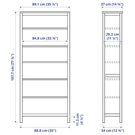 Hemnes White Stain Light Brown Bookcase 90x197 Cm Ikea