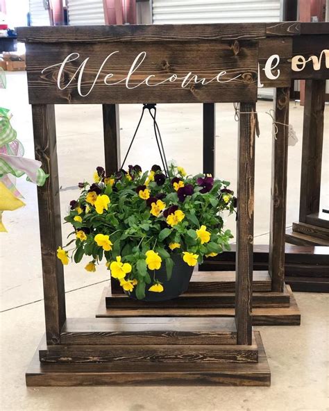 Hanging Flower Basket Stand Outdoor Flower Stand Personalized Plant