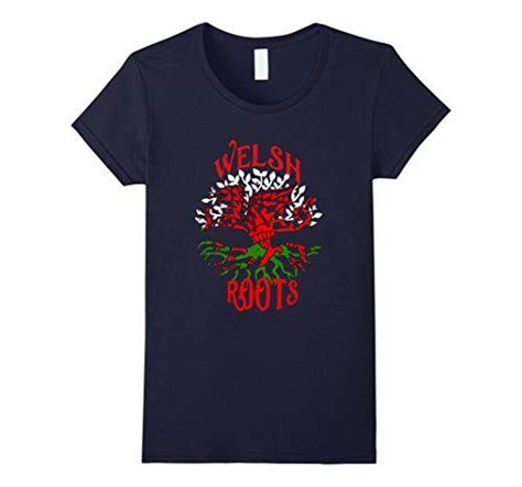 Womens Welsh Roots Tree Flag Of Wales T Shirt Xl Navy An