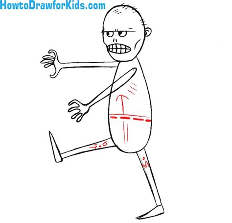 How To Draw A Zombie For Kids Easy Drawing Tutorial