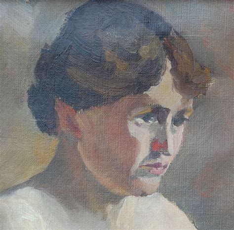 Vintage Female Nude Oil Painting By Helge Frender C For Sale At
