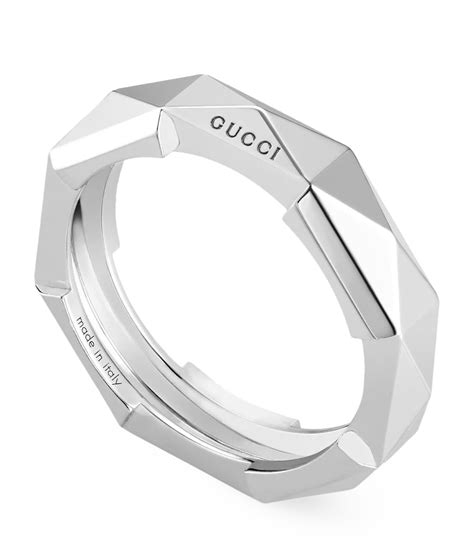 Gucci White Gold Link To Love Ring Harrods Fr