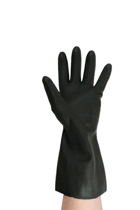 black industrial rubber gloves pair — licensed trade supplies