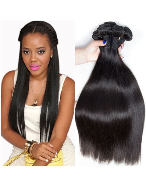 8a Brazilian Virgin Hair Weave Natural Color Silky Straight 2 Bundles Hw07