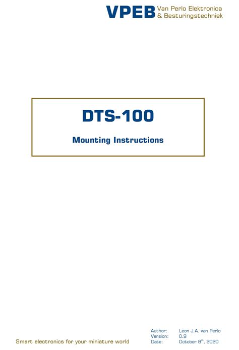 Vpeb Dts 100 Mounting Instructions Pdf Download Manualslib