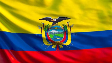 Ecuador Flag Waving Flag Of Ecuador 3d Illustration Stock Illustration